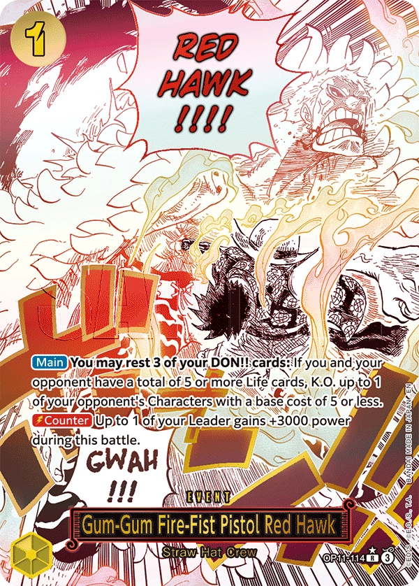 Carta Gum-Gum Fire-Fist Pistol Red Hawk (OP11-114)