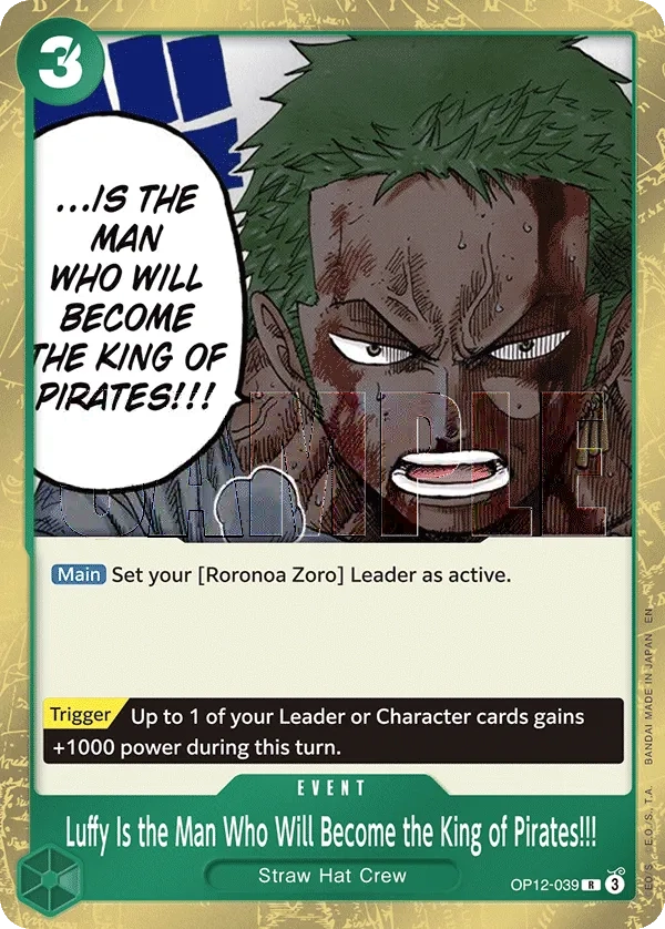 Carta Luffy Is the Man Who Will Become the King of Pirates!!! (OP12-039)