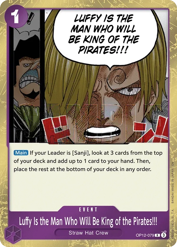 Carta Luffy Is the Man Who Will Be King of the Pirates!!! (OP12-079)