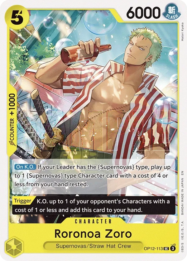 Carta Roronoa Zoro (OP12-113)