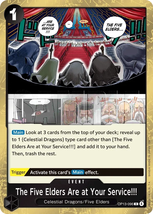 Carta The Five Elders Are at Your Service!!! (OP13-096)