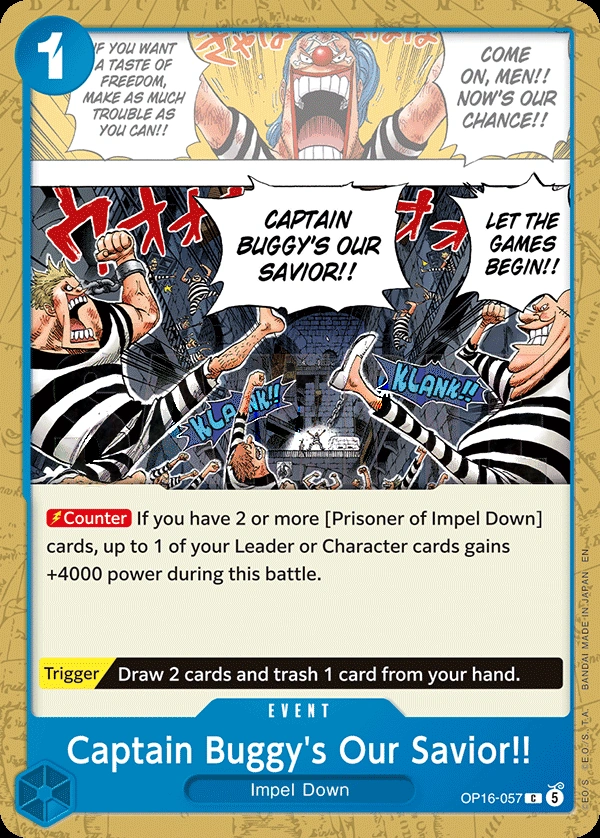 Carta Captain Buggy's Our Savior!! (OP16-057)